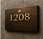 Hotel room identification signage and room number plaque system